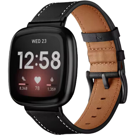 Fitbit Sense Leren Bandje - Bruin
