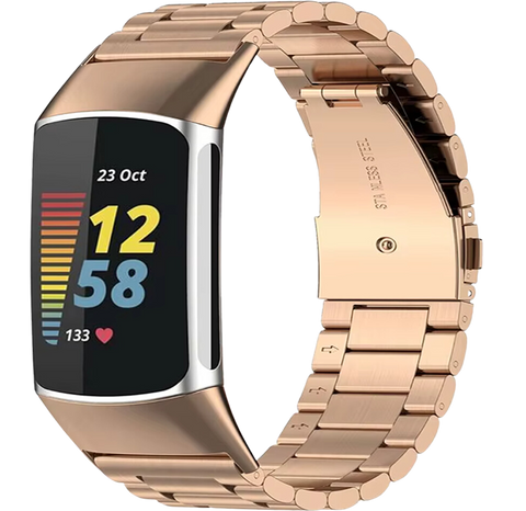 Fitbit Charge 6 Stalen Bandje - Roségoud