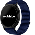 Samsung Galaxy Watch 8 - 44mm Nylon Bandje met Klittenbandsluiting - Donkerblauw