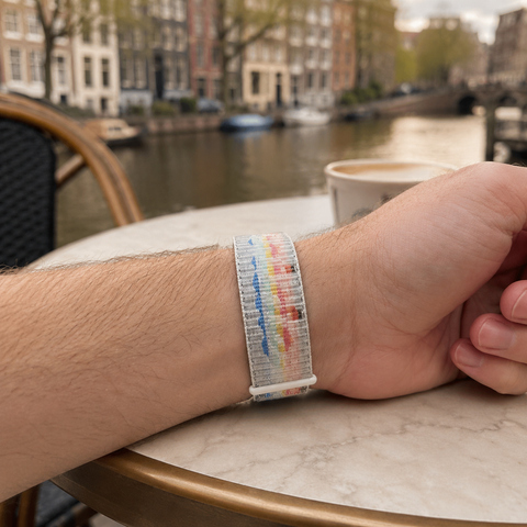 Apple Watch Nylon Sport Loop Bandje - Regenboog