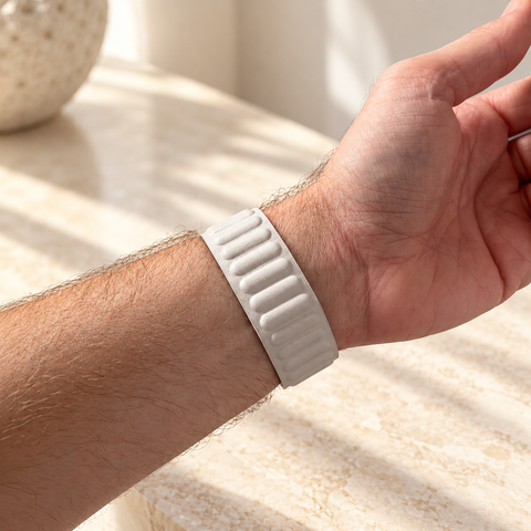Apple Watch Leren Magneetbandje - Beige