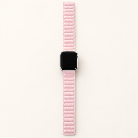 Apple Watch Leren Magneetbandje - Roze