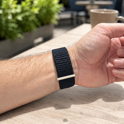 Apple Watch Nylon Sport Loop Bandje - Midnight Blauw