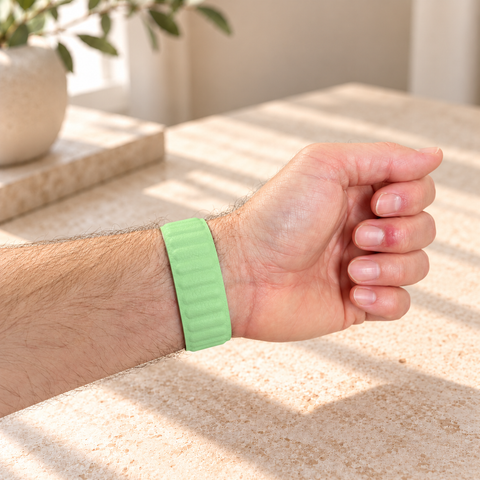 Apple Watch Leren Magneetbandje - Mint Groen