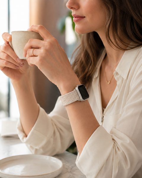 Apple Watch Geweven Bandje Met Gesp - Sterrenlicht