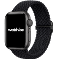 Apple Watch Geweven Bandje Met Gesp - Zwart