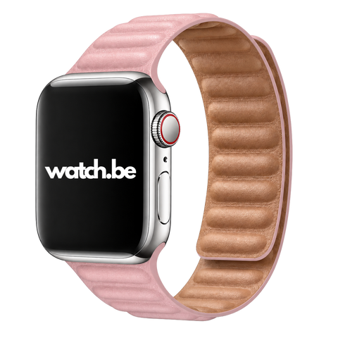 Apple Watch Leren Magneet Bandje - Roze