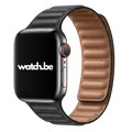 Apple Watch Leren Magneetbandje - Zwart
