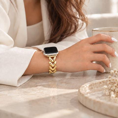 Apple Watch Luxe Schakelband – Goud