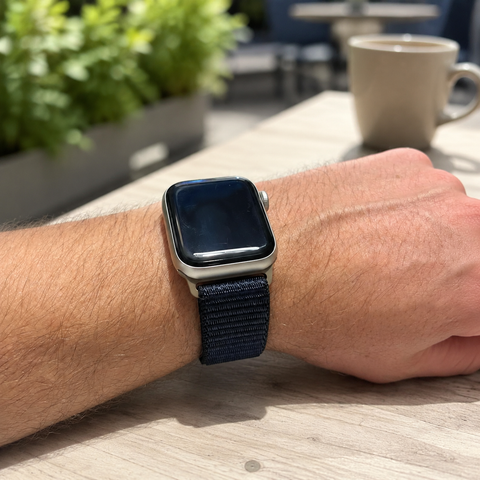 Apple Watch Nylon Sport Loop Bandje - Midnight Blauw