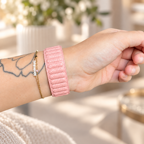Apple Watch Leren Magneetbandje - Roze