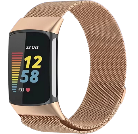 Fitbit Charge 6 Milanese Bandje - Roségoud