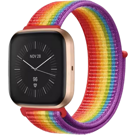 Fitbit Sense 2 Nylon Bandje - Regenboog