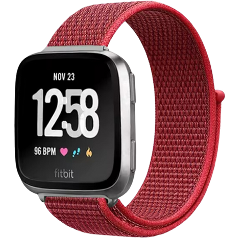 Fitbit Sense 2 Nylon Bandje - Rood