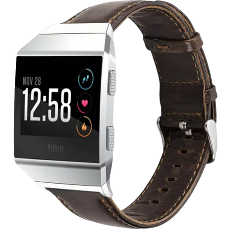 Fitbit Ionic Leren Bandje - Donkerbruin