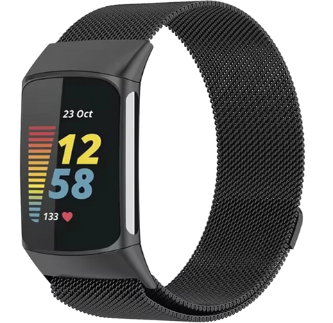 Fitbit Charge 5 Milanese Bandje - Zwart