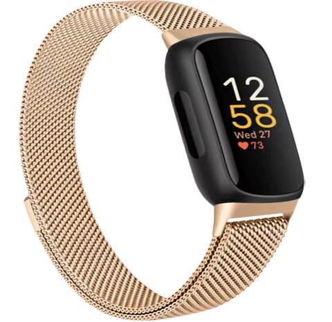 Fitbit Inspire 3 Milanees Bandje - Roségoud