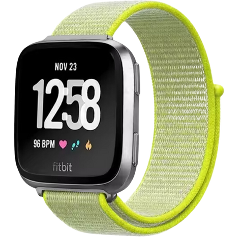 Fitbit Sense 2 Nylon Bandje - Neon Geel