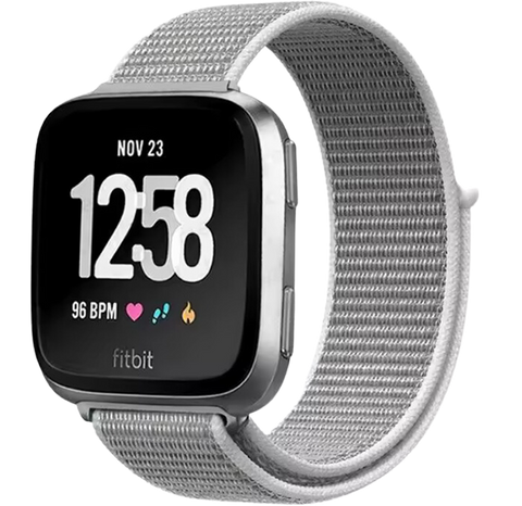 Fitbit Sense 2 Nylon Bandje - Zilver
